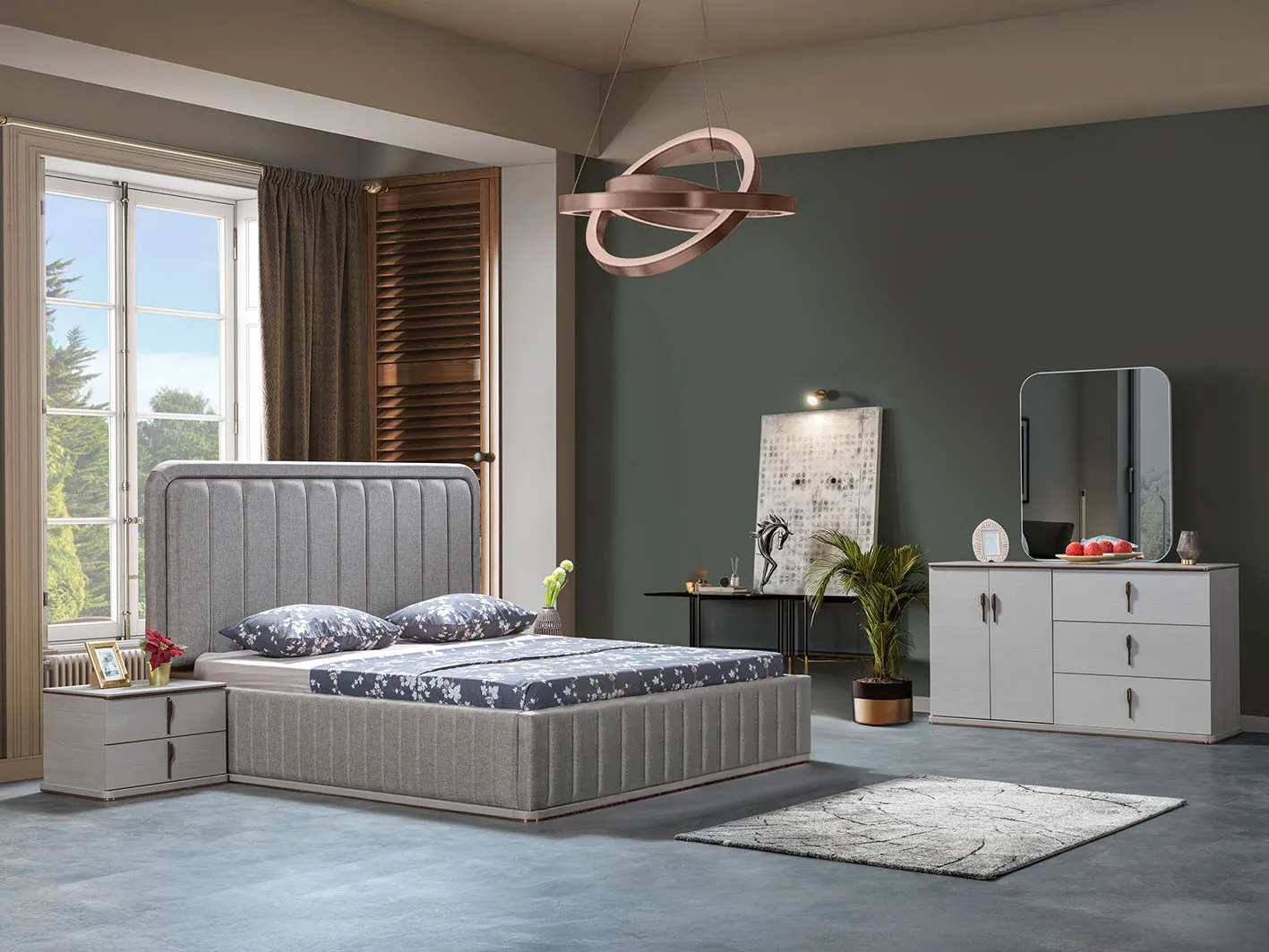 تارز كورس طقم غرفة نوم 7 قطع وودي