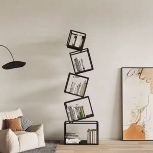 رف كتب زاوية غير منتظم عمودي