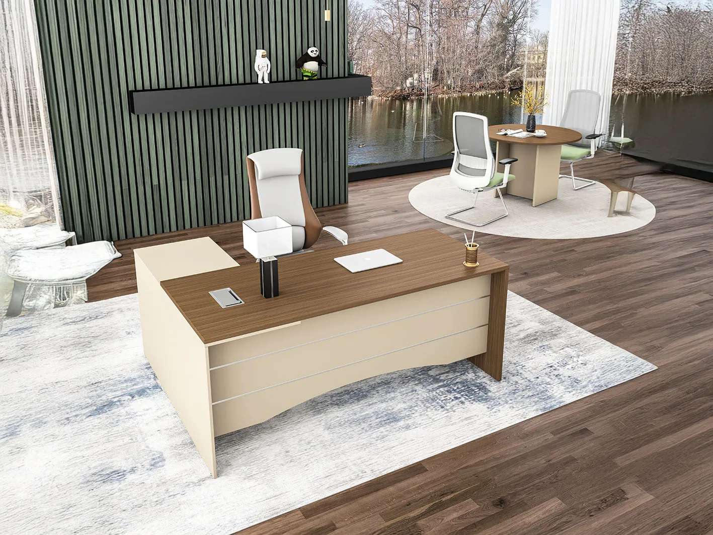 مكتب نيو نيرا مقاس 180 سم بلون بني