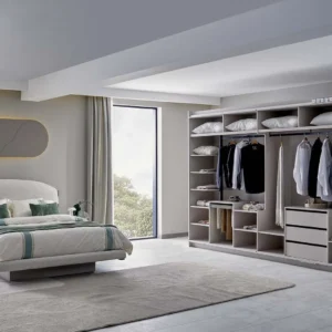 كشمير طقم غرفة نوم راقي كريمي 180×200 سم 7 قطع وودي