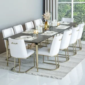 طاولة طعام فاخرة لـ10-12 شخص بدون كراسي