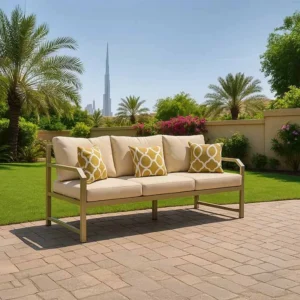 جلسة خارجية نيس ثلاثية بلون بيج