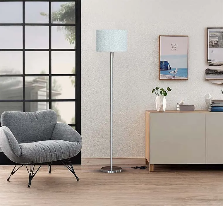 اباجورة طويلة بوكليه فضي وودي