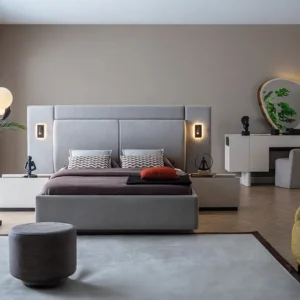 بونتي طقم غرفة نوم 7 قطع كريمي وودي