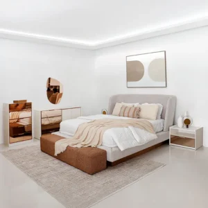 أكورسا طقم غرفة نوم 180×200 كريمي 8 قطع وودي