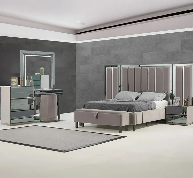 ايلات غرفة نوم 180×200 رمادي 8 قطع وودي